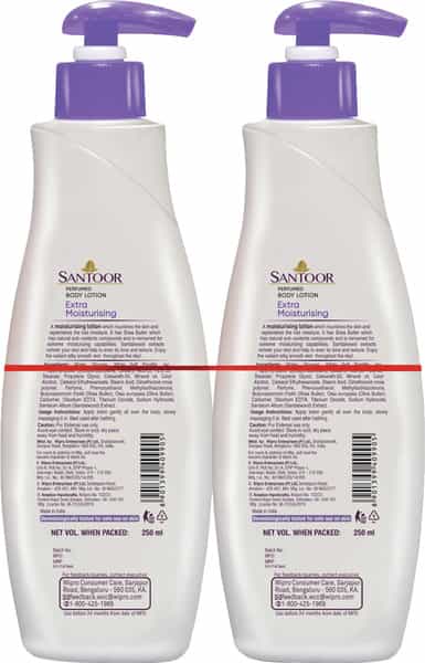 Santoor Extra Moisturising Body Lotion 250Ml (Pack Of 2)