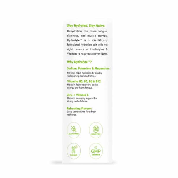 Dr. Morepen Hydrolyte Electrolyte & Vitamin Drink Mix | Lemon Lime - 8.8G X 10 Sachets