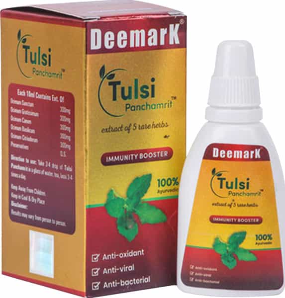Deemark Tulsi Panchamrit 18Ml Helps Fight Against Germ & Bacteria|Natural Immunity Booster