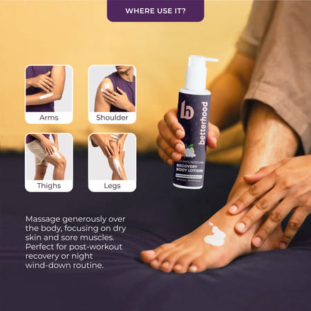 Betterhood 10% Magnesium Body Lotion For Muscle Recovery & Sleep Support (225 Ml | Pack Of 1)