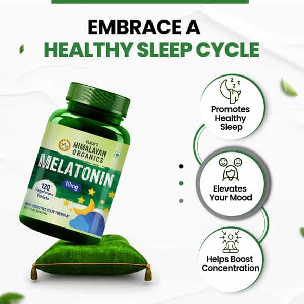 Vlado's Himalayan Organics Melatonin 10Mg (Healthy Sleep Cycle) - 120 Tablets