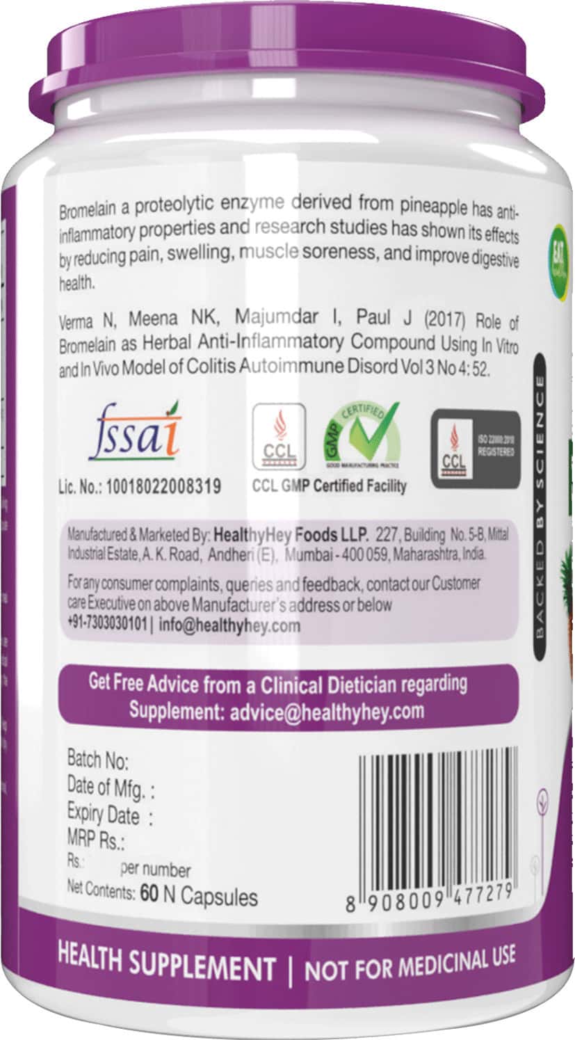 Buy HEALTHYHEY NUTRITION BROMELAIN DIGESTIVE ENZYME HIGH CONCENTRATE