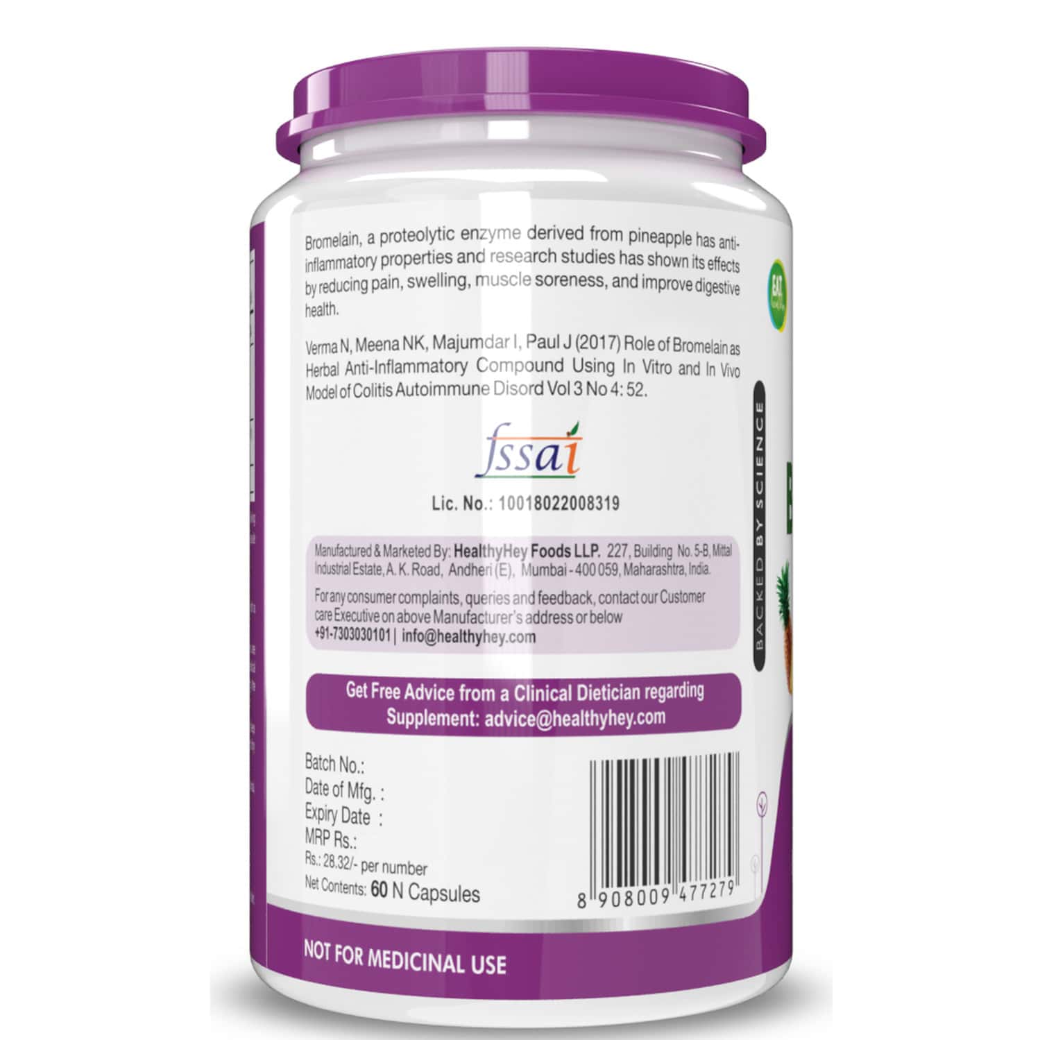 Buy HEALTHYHEY NUTRITION BROMELAIN DIGESTIVE ENZYME HIGH CONCENTRATE