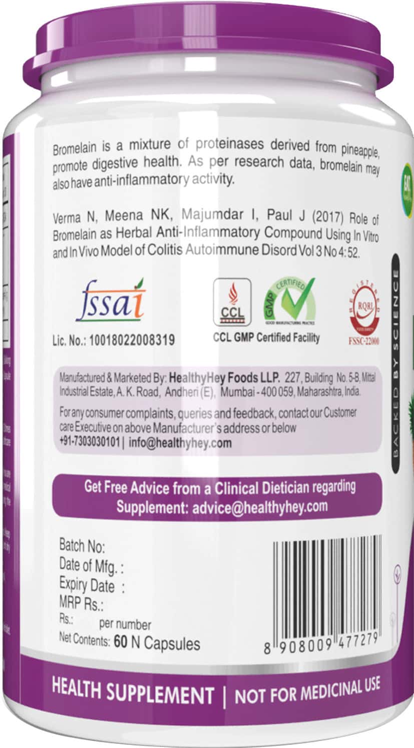 Buy HEALTHYHEY NUTRITION BROMELAIN DIGESTIVE ENZYME HIGH CONCENTRATE