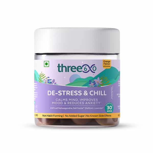 Three60 De-Stress & Chill: Reduces Anxiety In 30 Mins | Calms Mind & Improves Mood