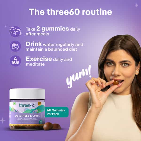 Three60 De-Stress & Chill: Reduces Anxiety In 30 Mins | Calms Mind & Improves Mood