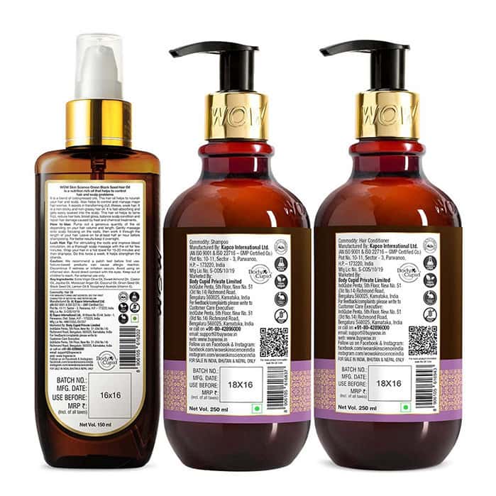 Buy WOW SKIN SCIENCE ONION OIL ULTIMATE HAIR CARE KIT (SHAMPOO + HAIR