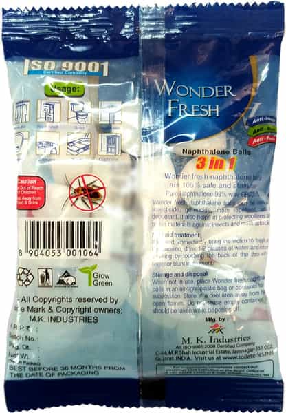 Wonder Fresh Naphthalene Balls 200 Gm