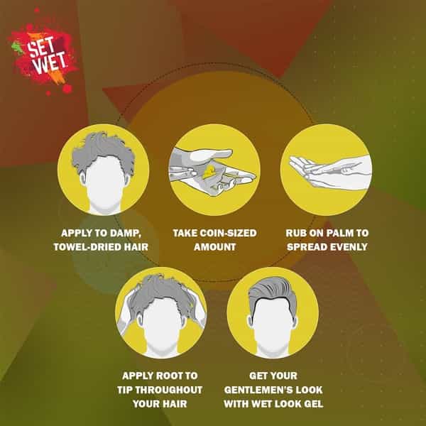 Set Wet Hair Gel For Men Wet Look Light Hold No Alcohol No Sulphate 250Ml
