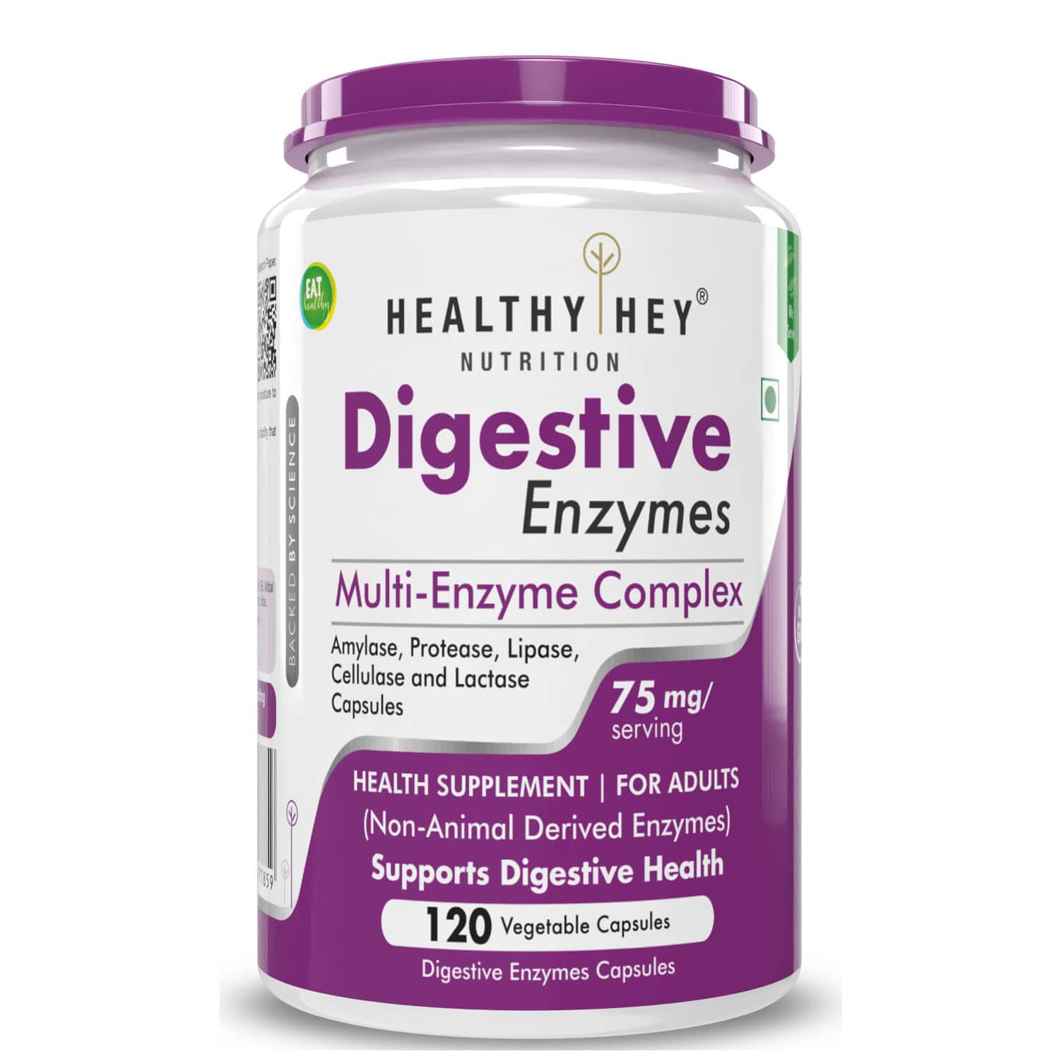 Healthyhey Digestive Enzyme - Multi-enzyme Complex - 120 Veg. Capsules