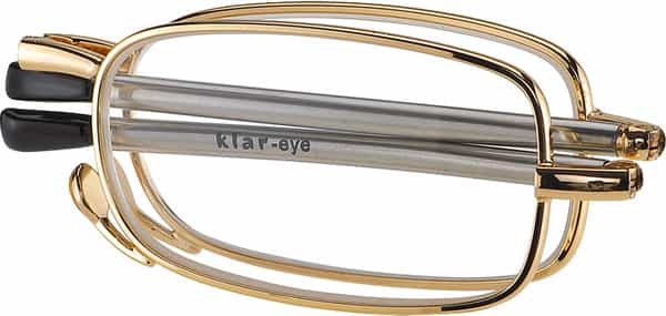 Klar Eye Folding Power Pocket Reading Glasses Men And Women Powers +0.75 To +3.50+2.25 Power Gold