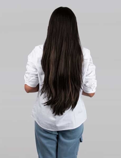 Streak Street Clip-In 24" Dark Brown Straight Hair Extensions With Golden Highlights
