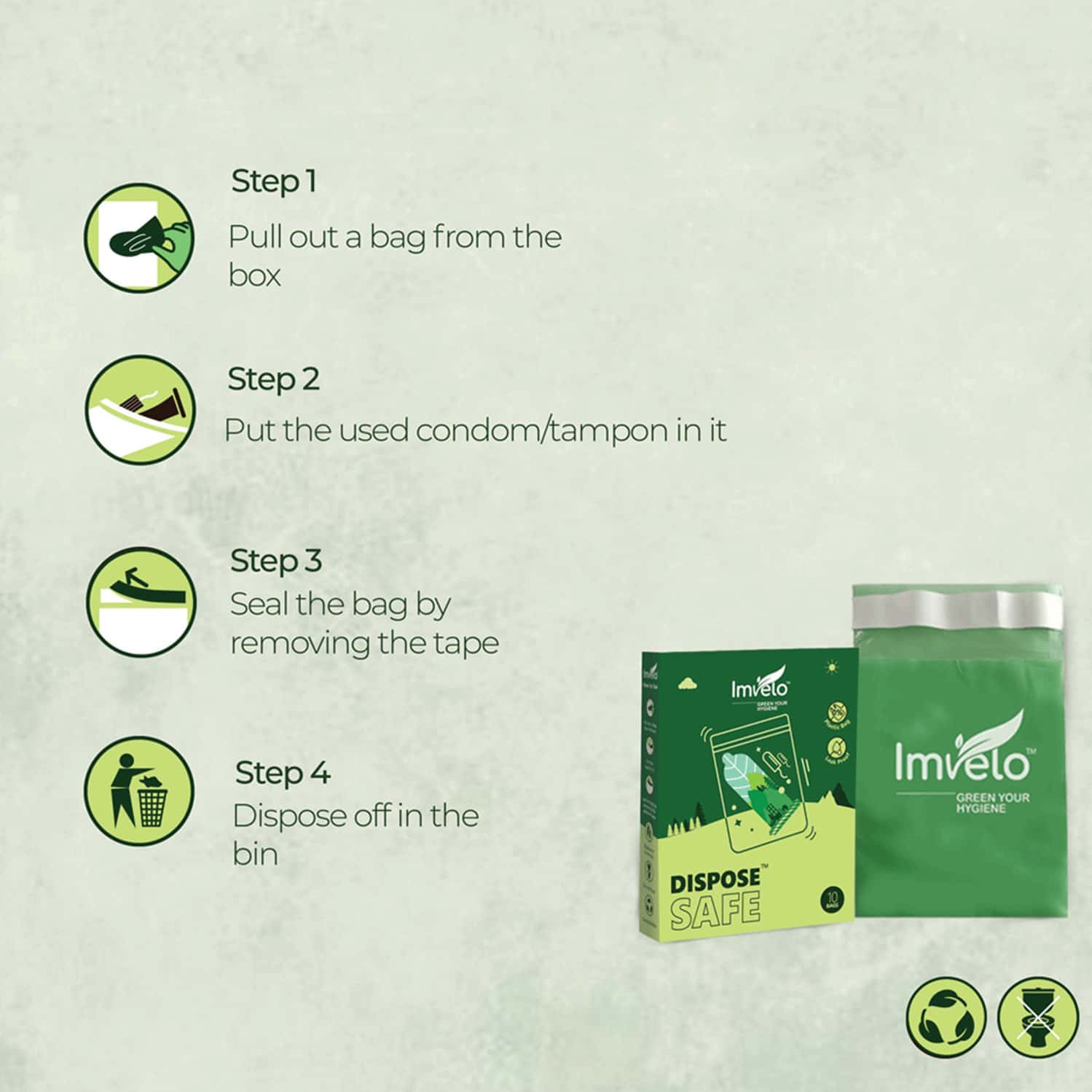 Buy IMVELO COMPOSTABLE CONDOM/TAMPON DISPOSAL BAGS 6 PACK (10 BAGS PER
