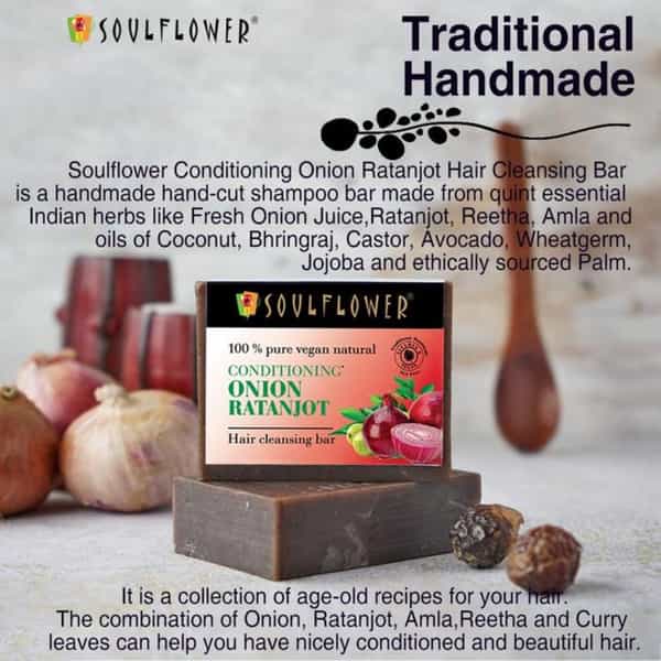 Soulflower Conditioning Onion Ratanjot Hair Cleansing Soap 150G