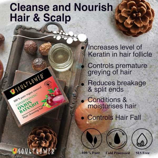 Soulflower Conditioning Onion Ratanjot Hair Cleansing Soap 150G