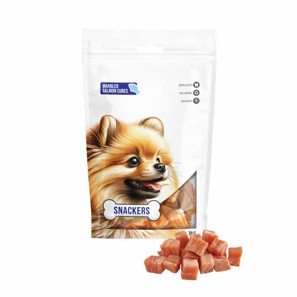 Snackers Marbled Salmon Cubes Dog Treats | 70 G