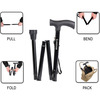 Guardian Walking Stick For Patients | Unisex | Foldable | Aluminum | Black
