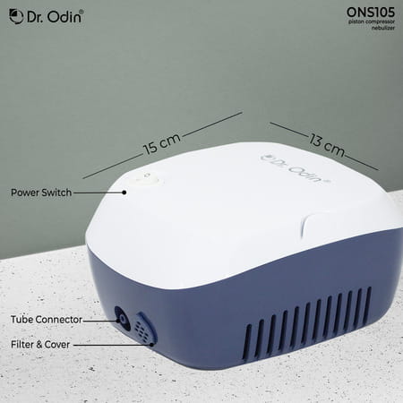 Dr. Odin Ons 105 Smart Portable Nebulizer Fpr Pediatric To Adult Use (White & Blue) 1 No'S