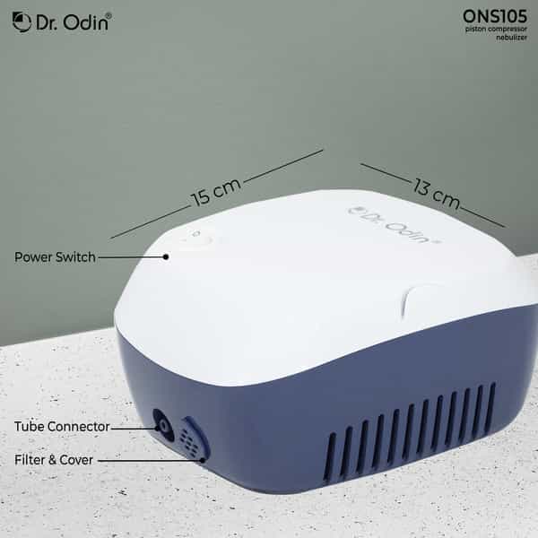 Dr. Odin Ons 105 Smart Portable Nebulizer Fpr Pediatric To Adult Use (White & Blue) 1 No's