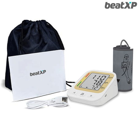 Beatxp White Color Bp Monitor | Automatic Blood Pressure In Large Cuff Size With 1 Year Warranty