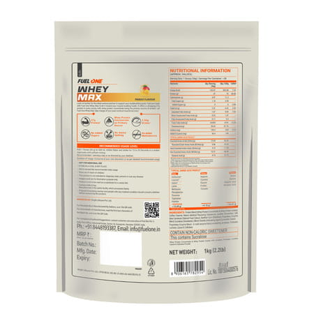 Fuel One Whey Max (Mango | 1kg / 2.2lbs) | Whey Protein Concentrate