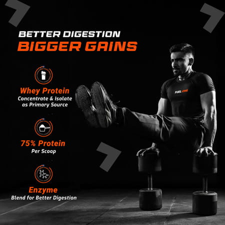 Fuelone Whey Max Protein Blend | Mango | 1Kg (2.2Lbs) | 27G Protein Per Scoop