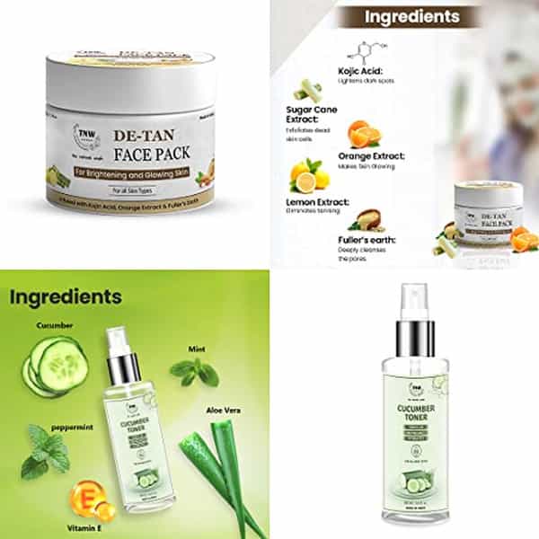 Tnw The Natural Wash De-Tan Face Pack & Cucumber Toner For Glowing & Refreshing Skin