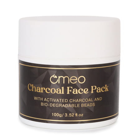 Omeo Charcoal Face Mask Pack With Activated Charcoal & Bio-Degradable Beads (100g)