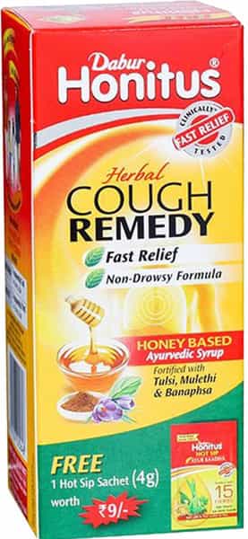 Dabur Honitus Herbal Cough Remedy 100Ml With 4G Hot Sip Sachet Free