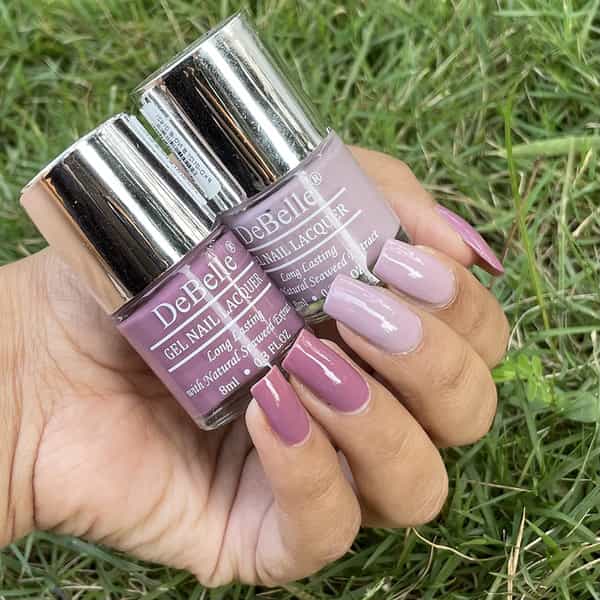 Debelle Fleur De Pearl Gel Nail Polish - Light Majenta | Pastel Purple-16Ml (8Ml Each) |