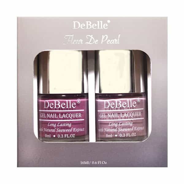 Debelle Fleur De Pearl Gel Nail Polish - Light Majenta | Pastel Purple-16Ml (8Ml Each) |