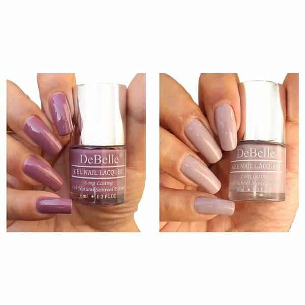 Debelle Fleur De Pearl Gel Nail Polish - Light Majenta | Pastel Purple-16Ml (8Ml Each) |