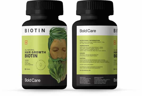 Bold Care Organic Biotin Tablets For Hair Growth - 60 Tablets