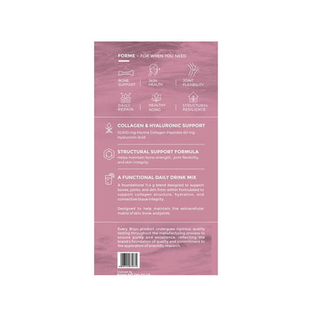 Briyo Forme Collagen + Hyaluronic Acid Sachets | 11.6g | Marine Collagen | 60mg Ha | Orange - 10n