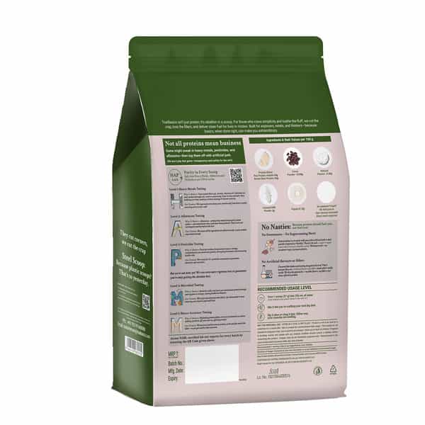 Truebasics Clean Plant Protein Powder Brown Rice + Pea Protein (Chocolate 1Kg) | 24G Protein
