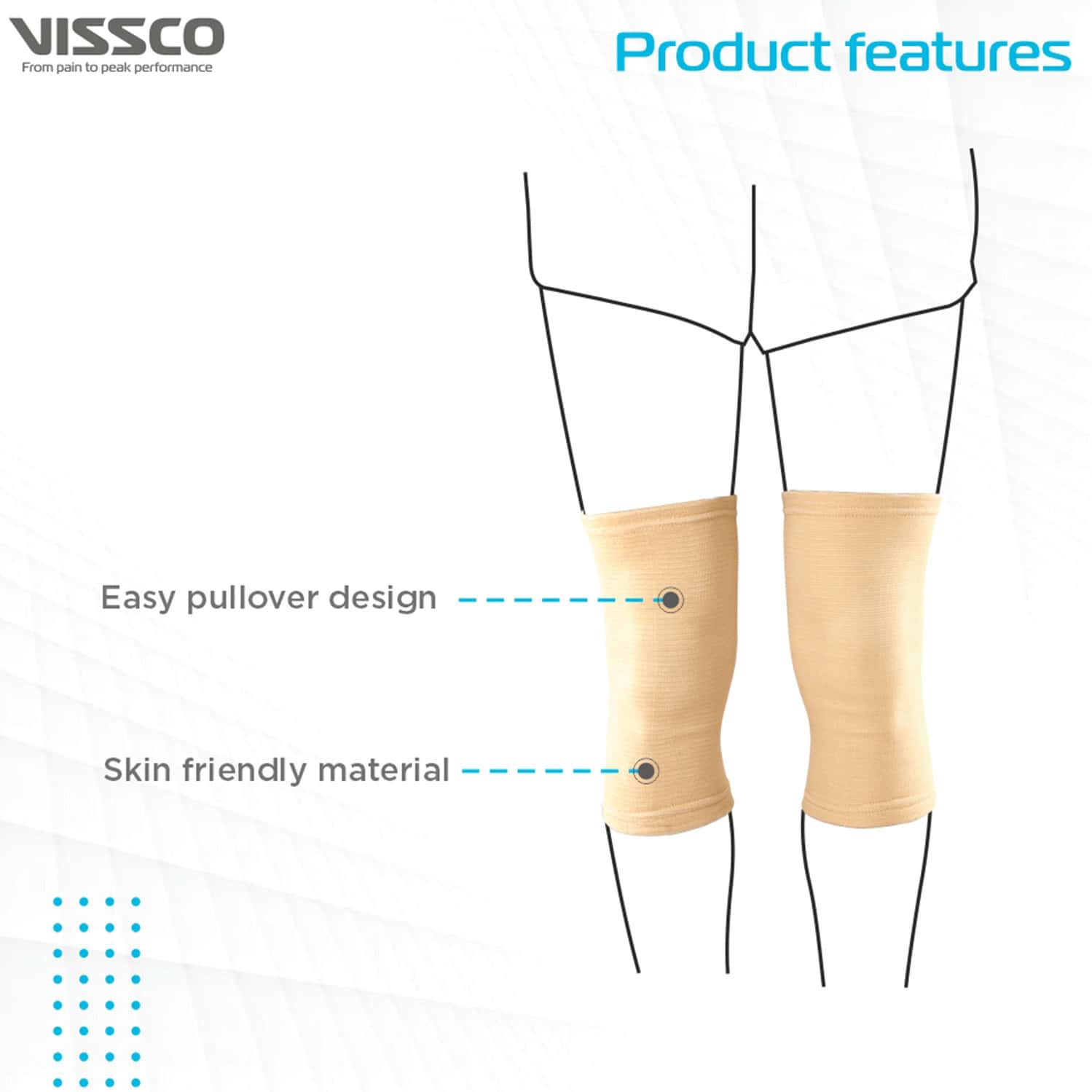 Buy VISSCO TUBULAR ELASTIC KNEE CAP FOR KNEE PAIN RELIEF XL BEIGE