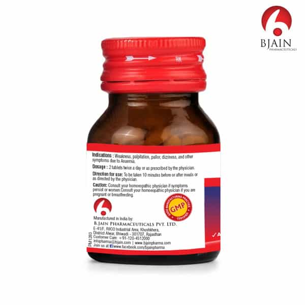 Bjain Omeo Anemia Tablet | Homeopathic Support For Low Hemoglobin & Weakness - 25Gm