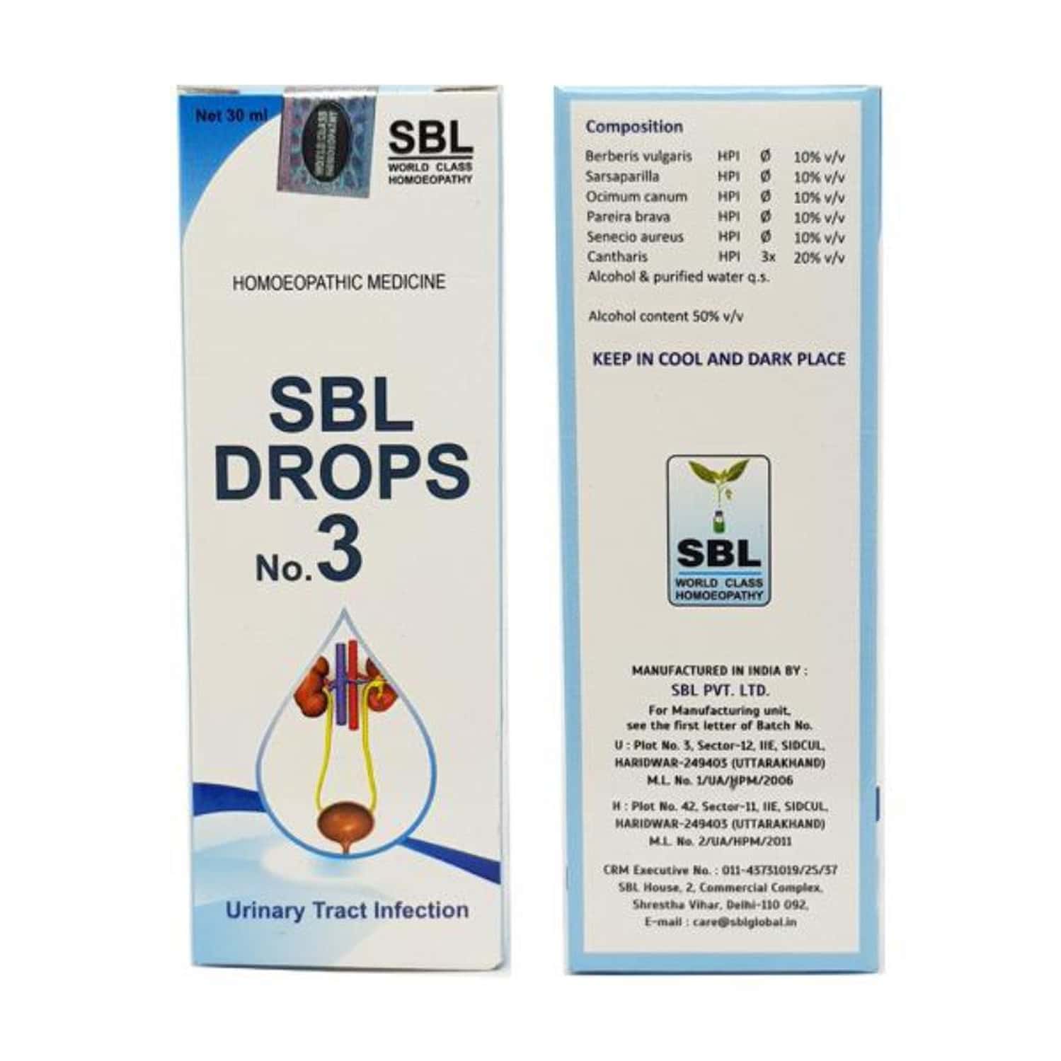 Sbl Drops No. 3 (for Uti) 30 Ml Pack Of 3