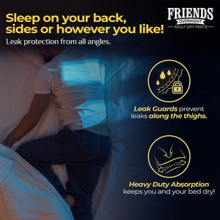 Friends Overnight Adult Dry Pants M Size 63.5-122 Cm (25-48 Inch) 10 Nos