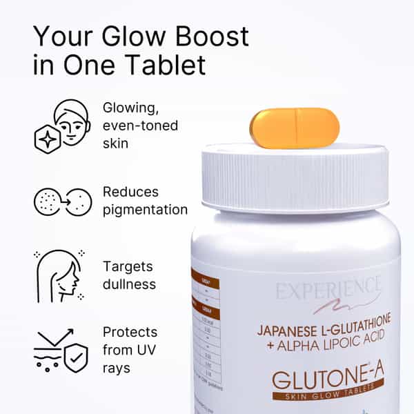 Glutone-A Japanese Glutathione With Alpha Lipoic Acid Tablets For Glowing Skin 30 Tablets
