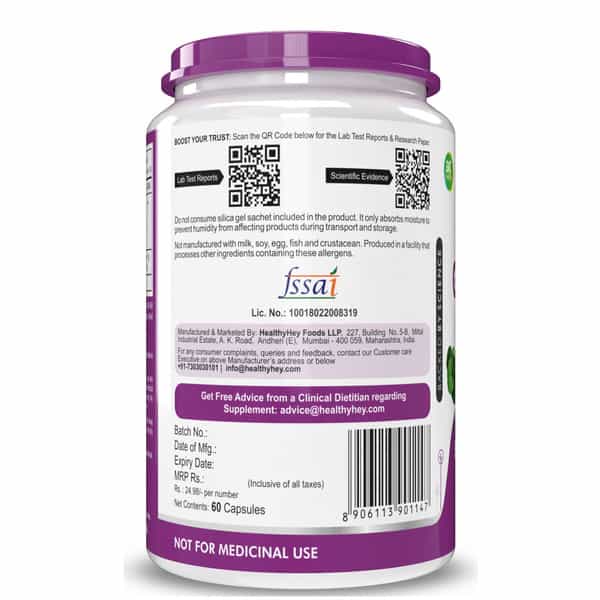Healthyhey Nutrition Gotukola Leaf Extract 60 Capsules