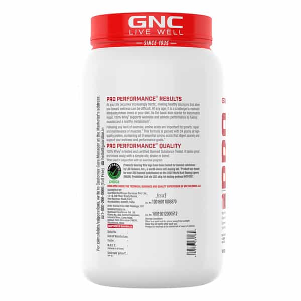 Gnc Pro Performance 100% Whey Protein Powder | 907 G | 24G Protein | 5.5B Bcaa | Cafe Mocha
