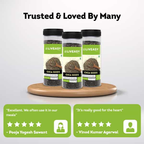 Liveasy Foods Raw Chia Seeds - Superfood Loaded With Nutrients - Rich In Proteins - 200 Grams