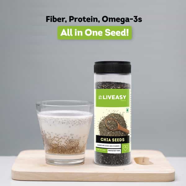 Liveasy Foods Raw Chia Seeds - Superfood Loaded With Nutrients - Rich In Proteins - 200 Grams