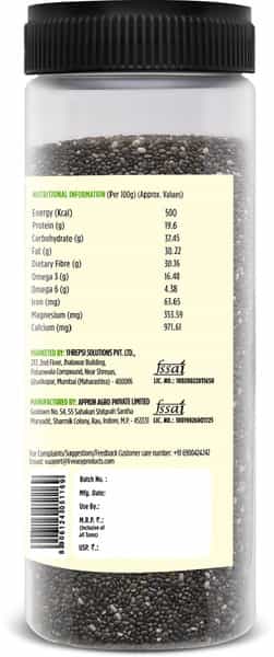 Liveasy Foods Raw Chia Seeds - Superfood Loaded With Nutrients - Rich In Proteins - 200 Grams