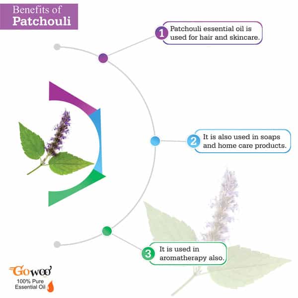 Go Woo 100% Pure Patchouli Oil For Reduce Acne Stress Stomach Pain 50 Ml