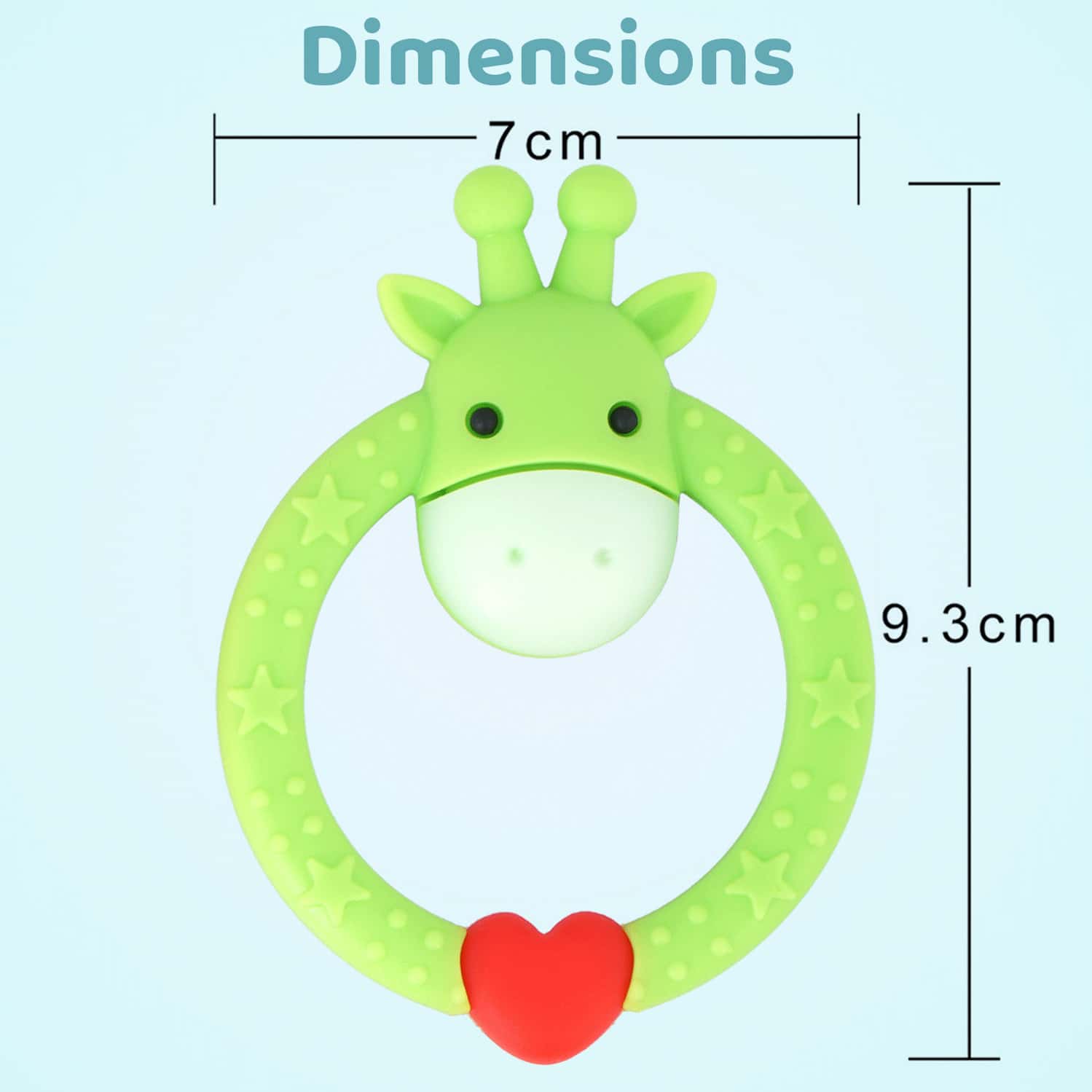 R For Rabbit Giraffe Teether Green