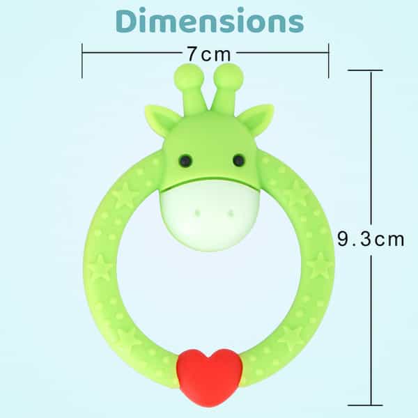 R For Rabbit Giraffe Teether Green