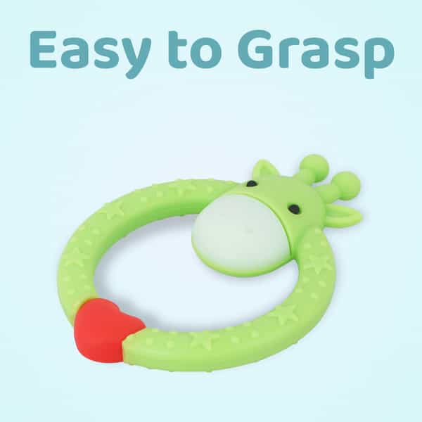 R For Rabbit Giraffe Teether Green