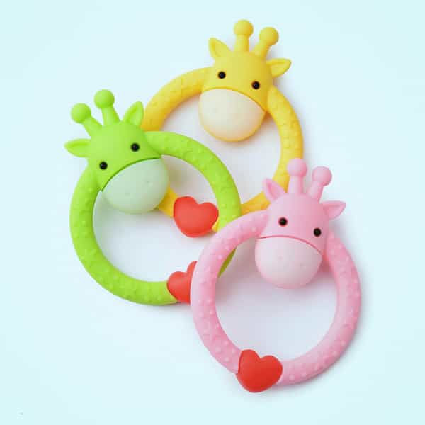 R For Rabbit Giraffe Teether Green